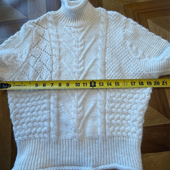 Mango Cream Cable Knit Turtleneck Sweater - Picture 11 of 11